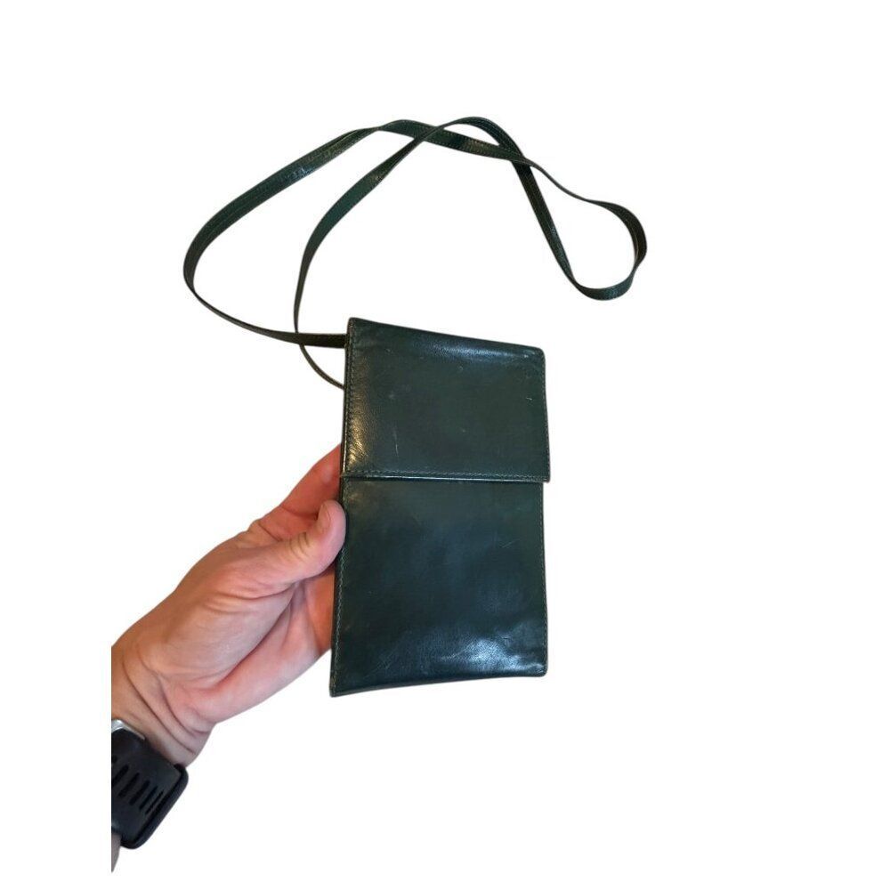 Green Macro Bag Cowhide Leather Crossbody Wallet & Purse For Women